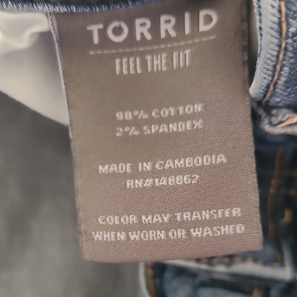 Torrid Cropped Boyfriend Women's Blue Jeans Size 16 - Picture 9 of 9